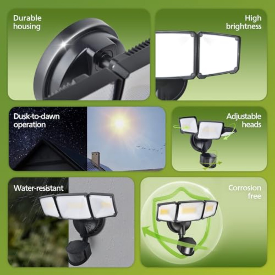 7W 7400LM LED Security Lights  - Motion Sensor Pir Wired のレビューと価格
