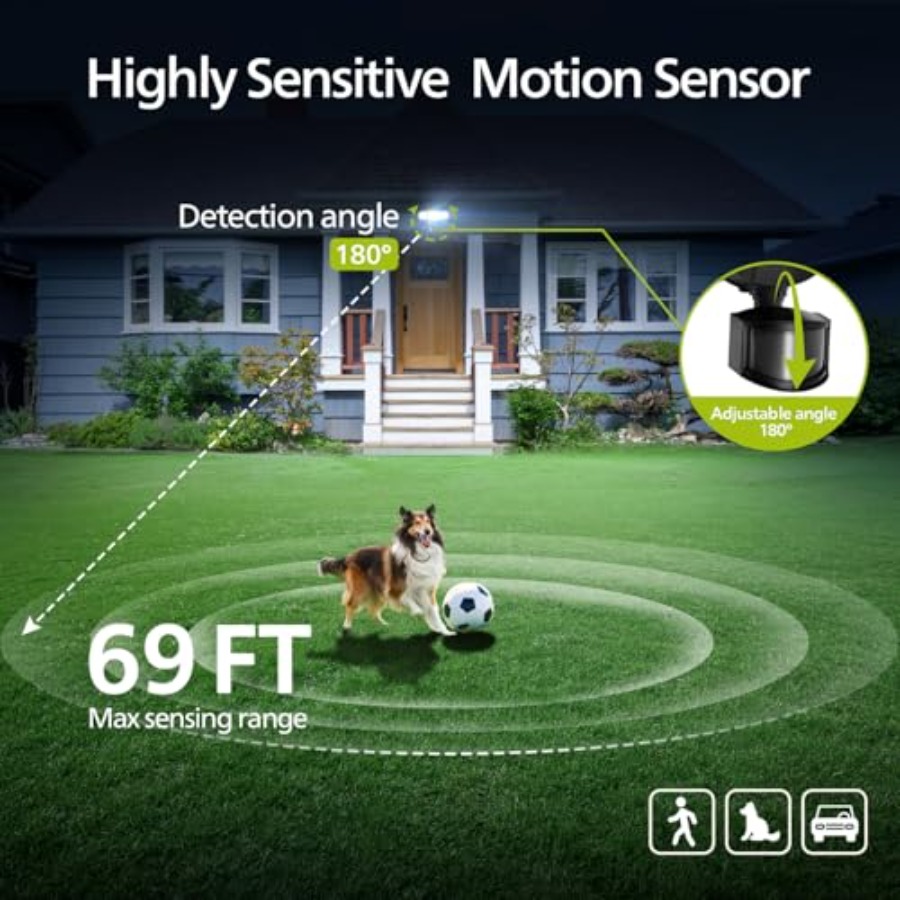7W 7400LM LED Security Lights  - Motion Sensor Pir Wired のレビューと価格