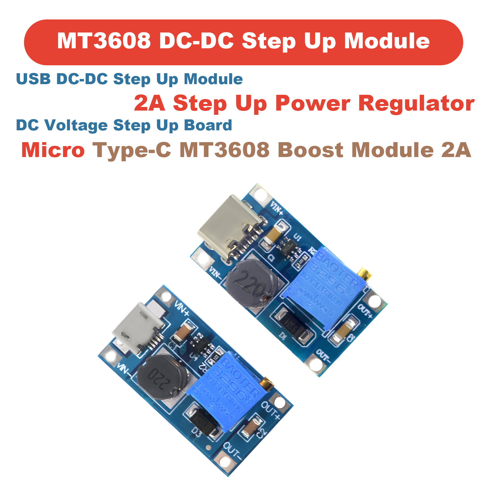 1-10pcs MT3608 DC-DC Step Up C - Home Automation Arduino のレビューと価格
