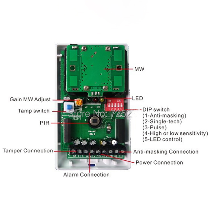 1/3pcs Wired Indoor PIR Microw - Motion Sensor Pir Wired のレビューと価格