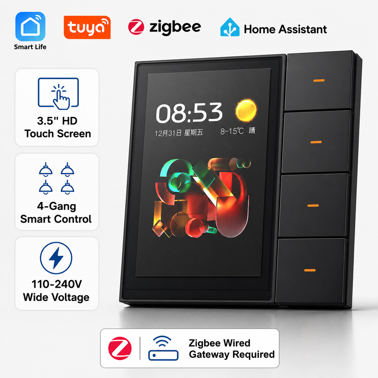 F3-pro Tuya Smart Panel ZigBee - Home Automation Technology のレビューと価格