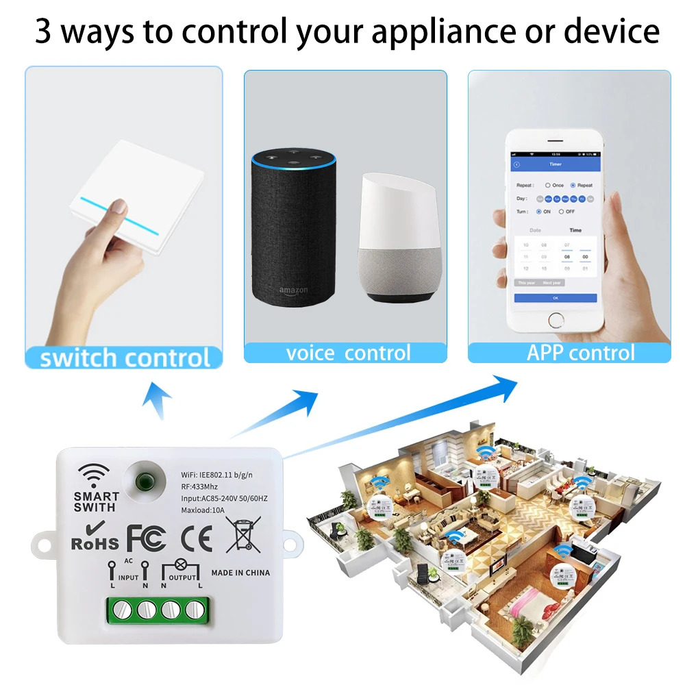 KEBIDU WIFI Mini Switch Tuya S - Home Automation Panel Diy のレビューと価格