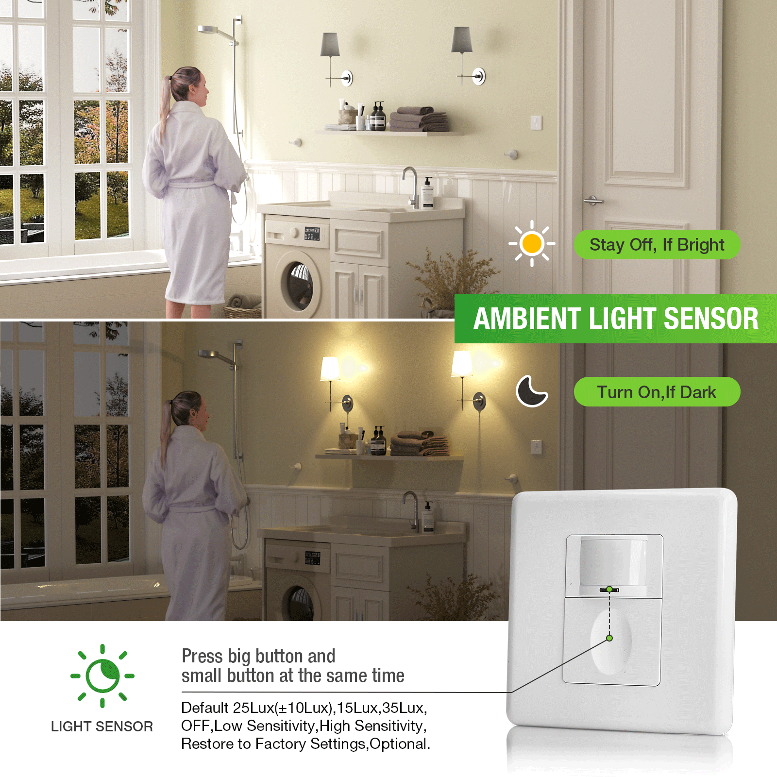 Motion Sensor Switch with Occu - Motion Sensor Pir Wired のレビューと価格
